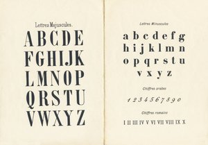 Wielkie i małe litery, cyfry arabskie i rzymskie - Grawerunek zaczerpnięty z ABCD małych dziewczynek. Pellerin & Cie, drukarz-wydawca, Epinal, ok. 1890. Seria A. Wymiary: 19 x 13,5 cm. autorstwa Unbekannt