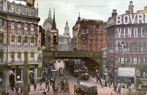 Londyn - Ludgate Hill w City of London, początek XX wieku (pocztówka) autorstwa Unbekannter Künstler