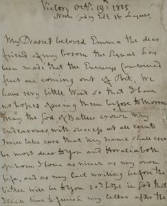 Ostatni list Lorda Nelsona (1758-1805) do Emmy Hamilton, napisany z „Zwycięstwa” przed bitwą pod Trafalgarem autorstwa Unbekannt