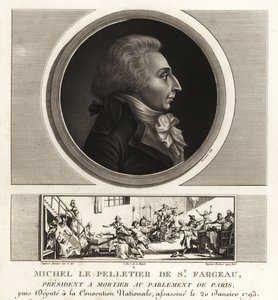 Louis-Michel le Peletier, markiz Saint-Fargeau (1760-1793), francuski polityk i męczennik rewolucji francuskiej autorstwa Unbekannt