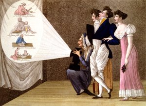 Latarnia magiczna w Paryżu, ok. 1810 r. (rycina) autorstwa Unbekannter Künstler