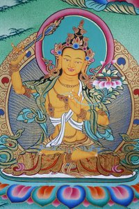 Mandziuśri, boskość wiedzy. Klasztor Kopan, Katmandu, Nepal autorstwa Unbekannt