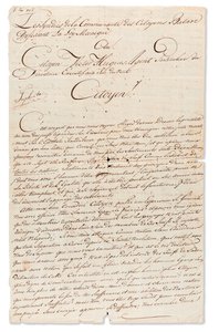 List rękopisu podpisany „Jb d Castro” i „David Cohen Henriq” do Victora Hugues specjalnego agenta Dyrektoriatu Wykonawczego na Wyspach Zawietrznych, Curaçao, 8 września 1798 r. (atrament na papierze) autorstwa Unbekannt
