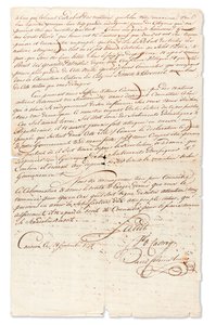 List rękopisu podpisany „Jb d Castro” i „David Cohen Henriq” do Victora Hugues specjalnego agenta Dyrektoriatu Wykonawczego na Wyspach Zawietrznych, Curaçao, 8 września 1798 r. (atrament na papierze) autorstwa Unbekannt