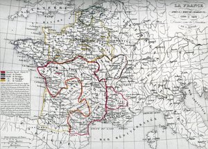 Mapa Francji w czasach króla Karola VI autorstwa Unbekannter Künstler