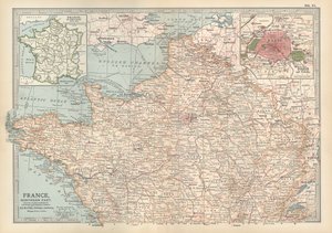Mapa Francji, ok. 1900 r. (rycina) autorstwa Unbekannter Künstler