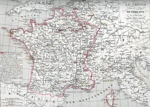 Mapa Francji za panowania króla Ludwika XVI w latach 1774-1793 (Mapa Francji za czasów króla Ludwika XVI) Płyta z "Atlas Universel" autorstwa Houze