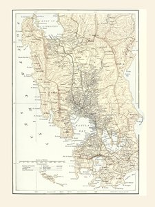 Mapa Manili na Filipinach i miejsca wojny podczas wojny hiszpańsko-amerykańskiej w 1898 roku. autorstwa Unbekannt