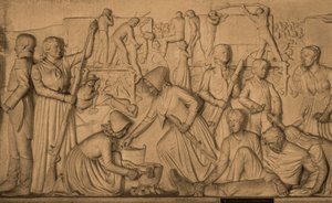 Marmurowa płaskorzeźba z historią wędrówki Burów, Voortrekker Monument ku czci Burów, stolica Pretoria, Tshwane, Republika Południowej Afryki, Pretoria, Afryka (zdjęcie) autorstwa Unbekannter Künstler