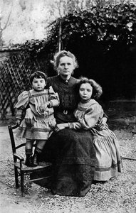 Maria Curie z córkami Ireną i Ewą autorstwa Unbekannter Künstler
