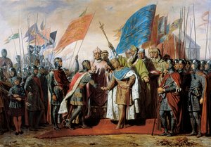 Spotkanie Filipa II, króla Francji i Henryka II, króla Anglii w Gisors, 21 stycznia 1188 autorstwa Unbekannt