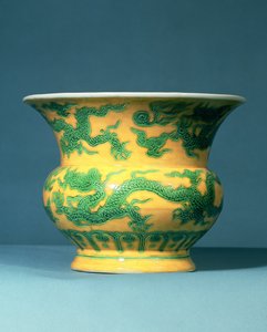 Ming zielony i żółty słoik leys z okresu Chand Te (1506-21) autorstwa Unbekannt