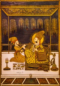Malarstwo miniaturowe, fort Mehrangarh, Jodhpur, Jodhpur, Radżastan, Indie, Azja (zdjęcie)