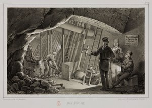 Górnictwo, Stacja napełniania rud metali w kopalni, ok. 1851 autorstwa Unbekannt