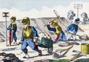 Nieletni. Grawerowanie „Dziecięcy alfabet wojskowy””. Zdjęcie Pont-a-Mousson, około 1890. 20 stron. Słońce: 28,5x21 cm autorstwa Unbekannt