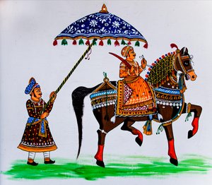 Malarstwo ścienne na starym mieście, Udaipur, Udaipur, Radżastan, Indie, Azja (zdjęcie) autorstwa Unbekannter Künstler