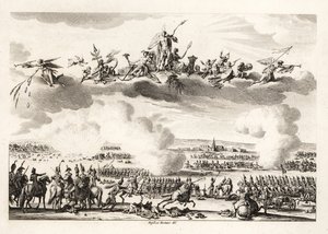 Napoleon Bonaparte, pierwszy konsul Republiki Francuskiej, dowodzący armią francuską w bitwie pod Marengo autorstwa Unbekannt