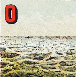 O: Oceanie. Niezmierzony bezmiar wody otaczający Ziemię. Woda oceaniczna jest słona; człowiek nie może tego wypić - rycina wydobyta z alfabetu geograficznego. Guerin-Muller et Cie, wydawnictwo, Paryż autorstwa Unbekannt