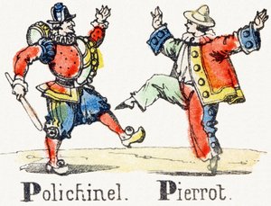 P - Polichinelle Pierrot - Alfabet dla dzieci c.1890 (litografia) autorstwa Unbekannt
