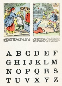 Strona 1 - Gry dla dzieci: Colin Maillard, latawiec - Alfabet - Rozrywka dla dzieci - Epinal obrazy, popularny serial, ok. 1890 r. autorstwa Unbekannt