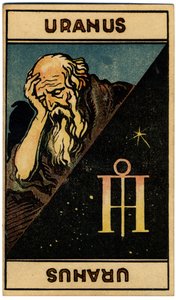 Paranormalne. Astrologia. Uran (planeta). Karta astrologiczna z: Le Tarot Astrologique (Astrological Tarot), Georges Muchery, Francja autorstwa Unbekannter Künstler
