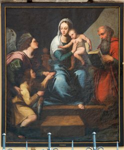 Kościół parafialny (Kościół Matki Bożej Pamele). Wnętrze. Obraz. Anonimowy. Madonna (Madonna z rybami, Tobiasz). Kopia Rafaela (?). autorstwa Unbekannter Künstler