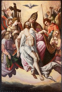 Kościół parafialny (kościół parafialny Sint-Dionysius van Lede). Wnętrze. Chór. Obraz. Założenie. autorstwa Unbekannter Künstler