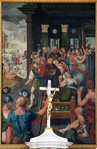 Kościół parafialny (kościół parafialny św. Michała, Korneliusza i Ghislenusa). Wnętrze. Obraz. autorstwa Unbekannter Künstler