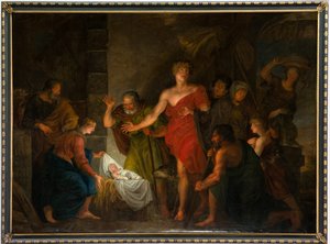 Kościół parafialny (kościół parafialny św. Salwatora). Wnętrze. Obraz. autorstwa Unbekannter Künstler