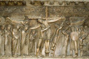 Parma Emilia Romagna Włochy Piazza del Duomo w kopule Duomo Zejście z krzyża z Benedetto Antelami 1178 autorstwa Unbekannt