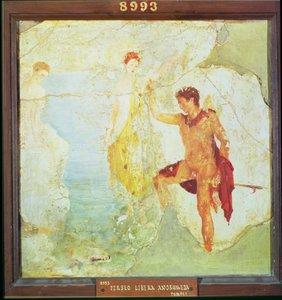 Perseusz uwalniający Andromedę, z Domu Pięciu Szkieletów, Pompeje, IV styl dekoracyjny, ok.30 ne (fresk) autorstwa Unbekannt