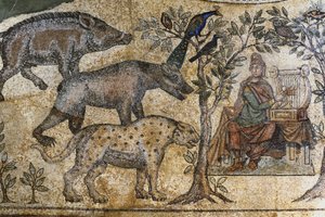 Pikardia 073 - Laon - Dom Stowarzyszeń - Rzymska Mozaika Blanzy - „Orfeusz oczaruj zwierzęta” autorstwa Unbekannt