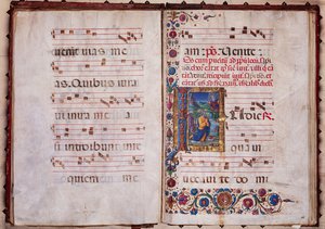 Biblioteka Piccolomini: Księga Chóralna, dor. 7.G, nn. 40v-41r z „Wizją Jeremiasza” autorstwa Guidoccio Cozzarelli. autorstwa Unbekannter Künstler