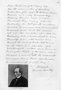 Wiersz napisany przez Disraeli jako młody człowiek autorstwa Unbekannt