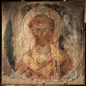 Papież Anakletus (lub Cletus) (fresk, V wiek) autorstwa Unbekannter Künstler