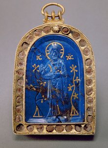 Przenośna Ikona, prawdopodobnie średniowieczna (lapis lazuli) autorstwa Unbekannt