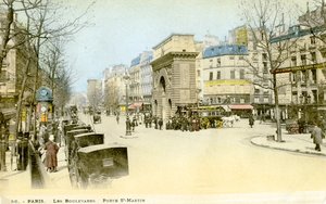 Porte Saint-Martin, Paryż, ok. 1900 r. autorstwa Unbekannter Künstler