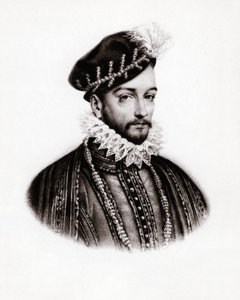 Portret Karola IX (1560-1574) króla Francji, rycina, sd. autorstwa Unbekannter Künstler