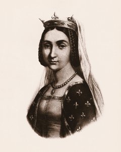Portret Joanny Francuskiej lub Walezjuszki (1464-1505), królowej Francji, rycina autorstwa Unbekannter Künstler