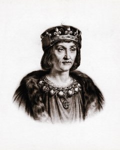 Portret Ludwika XII (1462-1515), króla Francji. Grawerunek autorstwa Unbekannter Künstler