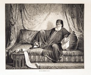 Portret Mehemeta Alego (1769-1849) wicekróla Egiptu Ilustracja z Atlasu Egiptu autorstwa Unknown