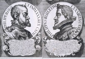 Portrety Filipa II i Filipa III Hiszpanii (lito) autorstwa Unbekannt