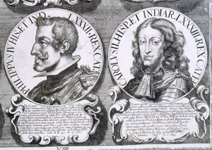 Portrety Filipa IV i Karola II (lito) autorstwa Unbekannt