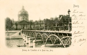 Pocztówka / Instytut / Pont des Arts / Paryż / Seine / Ile de France / Francja autorstwa William M. Timlin