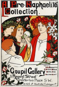 Wystawa prerafaelitów w Galerii Goupil, Londyn, ok. 1897 (plakat) autorstwa Unbekannter Künstler