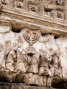 Panel procesyjny na Łuku Tytusa, Forum Romanum, Rzym, Włochy (zdjęcie czarno-białe) autorstwa Unbekannt