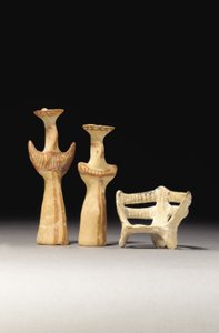 Idol żeński typu Psi, idol żeński typu Tau i model tronu, 1400-1200 p.n.e. autorstwa Unbekannt