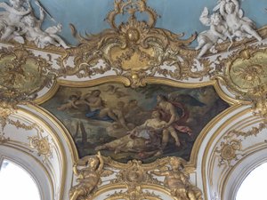 Psyche jest ułomna w obecności Wenus. Obraz Karola Josepha Natoire