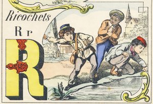 R: Rykoszety - alfabet gier, ok. 1890 (ilustracja) autorstwa Unbekannt
