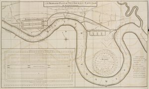 Proponowany przez Ralpha Walkera plan Wet Docks w Wapping w Londynie autorstwa Unbekannt